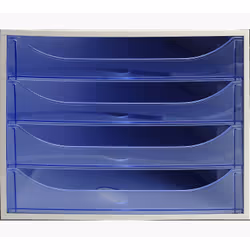 Exacompta 228610D bac de rangement de bureau Plastique, Polypropylène (PP), Polystyrène Bleu, Gris