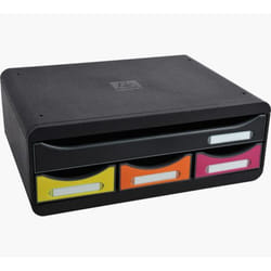 Exacompta 319798D bac de rangement de bureau Polystyrène Noir