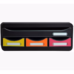 Exacompta 319798D bac de rangement de bureau Polystyrène Noir