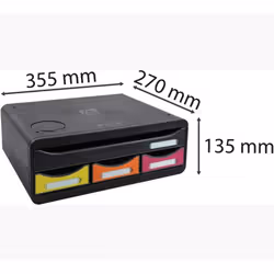 Exacompta 319798QID bac de rangement de bureau Polystyrène Noir