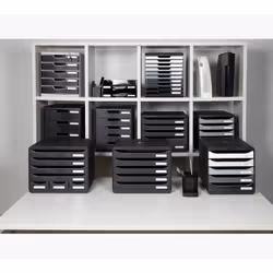 Exacompta 315714D bac de rangement de bureau Polystyrène Noir
