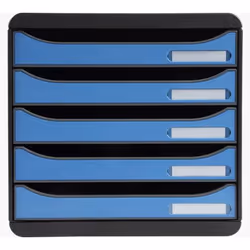 Exacompta Clean'Safe, 5 tiroir(s), Plastique, Noir, Bleu, 1 pièce(s), 278 mm, 271 mm