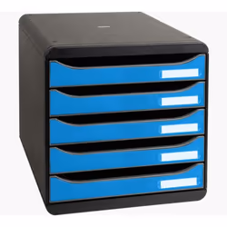 Exacompta Clean'Safe module de classement de bureau Plastique Noir, Bleu