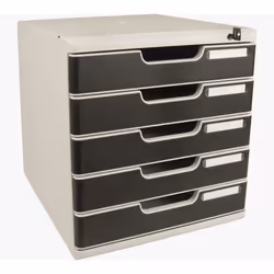 Exacompta 331014D, Plastique, Noir, Gris clair, A4+, 5 tiroir(s), Autriche, 288 x 350 x 320 mm