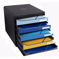 Exacompta Module De Classement Big Box Plus 5 Tiroirs Bee Blue - Couleurs Assorties - Nouveauté - Vue supplémentaire 4