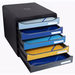Exacompta Module De Classement Big Box Plus 5 Tiroirs Bee Blue - Couleurs Assorties - Nouveauté - Vue supplémentaire 5