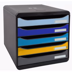 Exacompta Module De Classement Big Box Plus 5 Tiroirs Bee Blue - Couleurs Assorties - Nouveauté - Vue supplémentaire 7