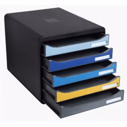 Exacompta Module De Classement Big Box Plus 5 Tiroirs Bee Blue - Couleurs Assorties - Nouveauté - Vue supplémentaire 8