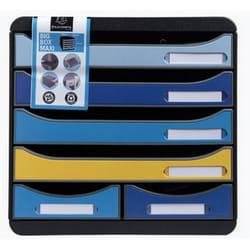 Exacompta Module De Classement Big Box Maxi 6 Tiroirs Bee Blue - Couleurs Assorties - Nouveauté