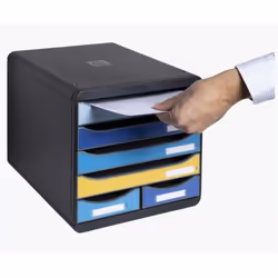 Exacompta Module De Classement Big Box Maxi 6 Tiroirs Bee Blue - Couleurs Assorties - Nouveauté