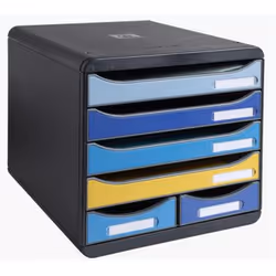 Exacompta Module De Classement Big Box Maxi 6 Tiroirs Bee Blue - Couleurs Assorties - Nouveauté - Vue supplémentaire 6