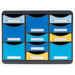 Exacompta Moule De Classement Storebox Multi 11 Tiroirs Bee Blue - Couleurs Assorties - Nouveauté