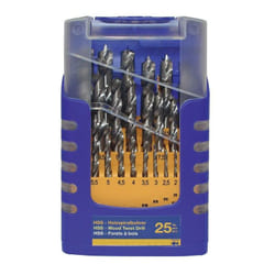 Jeu de forets bois 013G 25 pièces D. 1 - 13 mm 0,5mm croissant HSS