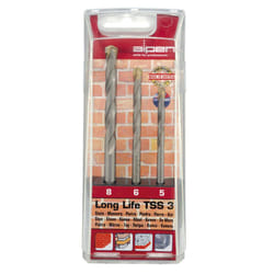 A Forged Tool - alpen lot de 3 set de forets de maçonnerie 5-6- 8 mm