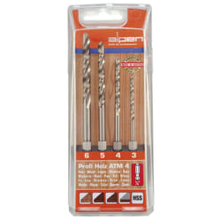 603002100 Jeu de forets pour le bois 4 pièces 3 mm, 4 mm, 5 mm, 6 mm 1/4 (6,3 mm) 1 set A635761 - Alpen
