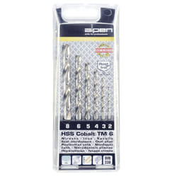 A Forged Tool - alpen mèche spirale hss courte din 338 rn cobalt, diamètre de 2 à 8 mm de 6 pièces dans coffret en plastique 100606100