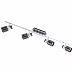 EGLO Davida 1, GU10, 4 ampoule(s), 20 W, 3000 K, 400 lm, Noir, Nickel