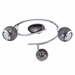 EGLO 31007, Spot d'éclairage de surface, GU10, 3 ampoule(s), LED, 3000 K, Noir, Argent