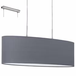 EGLO PASTERI, Surface, Gris, Tissu, Nickel, Acier, Chambre à coucher, Salle à manger, Cuisine, Salon, IP20, II