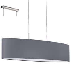 EGLO PASTERI, Surface, Gris, Tissu, Nickel, Acier, Chambre à coucher, Salle à manger, Cuisine, Salon, IP20, II