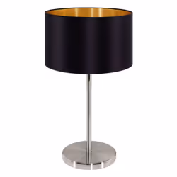 EGLO Maserlo, Noir, Or, Nickel, Tissu, Acier, Chambre à coucher, Salon, IP20, II, ENEC