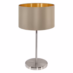 EGLO Maserlo, Or, Nickel, Taupe, Tissu, Acier, Chambre à coucher, Salon, IP20, II, ENEC