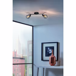 EGLO Zapata 1 éclairage de plafond Ambre, Noir G9 LED