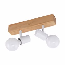 EGLO Townshend 3, Spot lumineux sur rail, E27, 2 ampoule(s), 220-240 V, Blanc, Bois