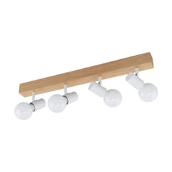 EGLO Townshend 3 Spot lumineux sur rail Blanc, Bois E27