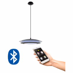 EGLO Moneva-C, Eclairage intelligent par suspension, Bluetooth, Noir, Blanc, 2700 K, 6500 K, 3400 lm
