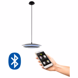EGLO Moneva-C, Eclairage intelligent par suspension, Bluetooth, Noir, Blanc, 2700 K, 6500 K, 2300 lm