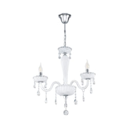 EGLO Carpento éclairage en suspension Support flexible E14 Chrome, Blanc