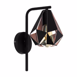 EGLO Carlton 4, Surface, 1 ampoule(s), E27, IP20, Noir, Cuivre