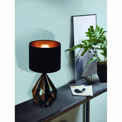 EGLO Carlton 5 lampe de table E27 Noir, Cuivre