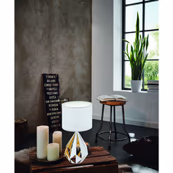 EGLO Carlton 5 lampe de table E27 Or, Blanc