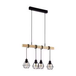 EGLO Townshend 5, 4 ampoule(s), E27, Noir, Marron
