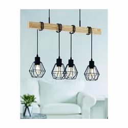 EGLO Townshend 5 éclairage de plafond Noir, Marron E27