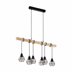 EGLO Townshend, Noir, Marron, Noir, Acier, Laine, Intérieure, IP20, I