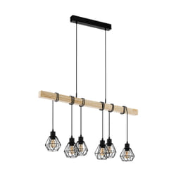 EGLO Townshend éclairage en suspension E27 Noir, Marron