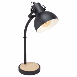 EGLO Lubenham, Noir, Marron, Acier, Bois, E27, 1 ampoule(s), 220-240 V, 50 - 60 Hz