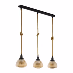 EGLO RAMPSIDE, 3 ampoule(s), E27, IP20, Noir, Or