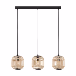 EGLO Bordesley, 3 ampoule(s), E27, Noir, Marron