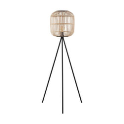 EGLO Bordesley éclairage au sol E27 Noir, Bois