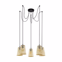 EGLO Claverdon, 5 ampoule(s), E27, IP20, Noir, Bois