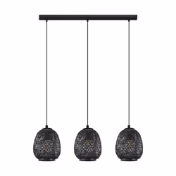 EGLO DEMBLEBY 1, Noir, Noir, Acier, Bois, IP20, I, 3 ampoule(s)