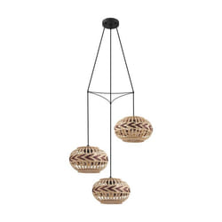 EGLO DONDARRION éclairage en suspension E27 40 W Noir, Bois