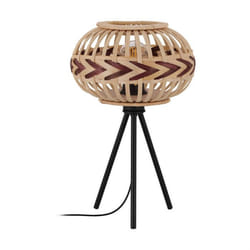 EGLO DONDARRION lampe de table E27 40 W Noir, Bordeaux, Bois
