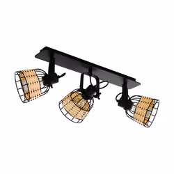 EGLO ANWICK 1, 3 ampoule(s), E27, IP20, Noir, Bois
