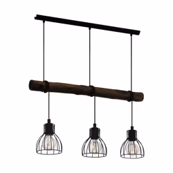 EGLO Horningtops, Noir, Bois, Bois, Acier, Bois, Noir, Intérieure, IP20