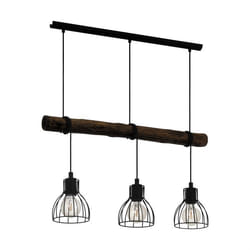 EGLO Horningtops éclairage en suspension E27 40 W Noir, Bois